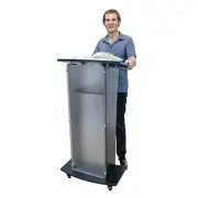 23.8x15x46.7" Wood Acrylic Church Podium Pulpit Debate Lectern Plexiglass Lucite