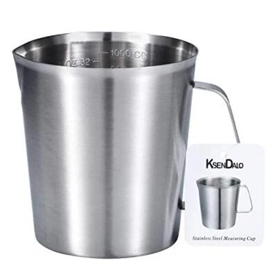 1000ml/32oz Stainless Steel Milk Frothing Pitcher with Handle for Latte Art