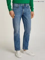 Tommy Hilfiger Blue Denton Faded Straight Leg Jeans (W64712) | $208