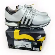 NEW Size 8M Adidas Tour 360 2.0 Boost Golf Shoes Wt/Blk Q44985 Pro Quality