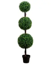 Nearly Natural 5ft Artificial Triple Ball Boxwood Topiary Tree (Indoor/Outdoor)
