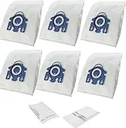 Vacuum Bags GN Air Clean Bags Compatible with Miele Classic C1,Complete C1,Complete C2, Complete C3, 3D Efficiency Bags with Protection Filters & AirClean Filter (6 Pack Dust Bags + 2 Set Micro Air Filters)