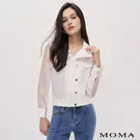 在飛比找momo購物網優惠-【MOMA】薄透率性襯衫外套(白色)