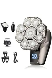 9D Electric Head Shaver for Bald Men, 6-In-1 Mens Razor, Rechargeable Electric