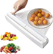 Plastic Wrap Dispenser with Cutter, Reusable Cling Film Dispenser, Cling wrap Dispenser with Slide Cutter，Also for Aluminum foil，Tin Foil, Baking Paper (Medium)