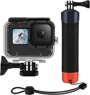 Wiseten Floating Handle + Waterproof Protective Case Accessory Set for GoPro Hero 12 11 10 9 Black, Floating Handler Camera Grip, Protective Housing and Secure Wrist Cord