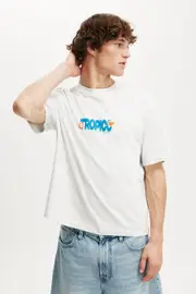 [Cotton On Men] Cotton On Men - Cropped Fit Graphic T-Shirt - White marle/fresh produce XL WHITE MARLE/FRESH PRODUCE