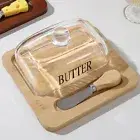 with Glass Lid Nordic Style Butter Case Dessert Display Tray Fruit