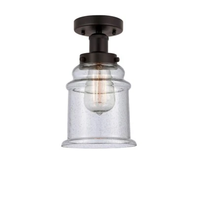 Innovations Lighting Canton 1 Light Semi-Flush Mount, OB/Seedy - 616-1F-OB-G184