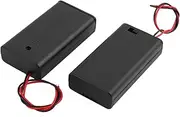 New Lon0167 2Pcs 2 x 3V AA Battery Holder Enclosed Case Box On-Off Switch 160mm Leads Black(2Pcs 2 x 3V AA Batteriehalter Geschlossener Koffer Box Ein-Aus-Schalter 160mm L??ds Schwarz