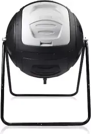 SQUEEZE master Light Weight Spherical Compost Bin Tumbler 34 Gallon, Gray