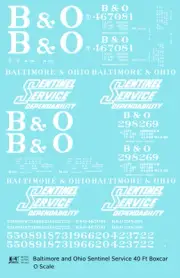 K4 O Scale Decals Baltimore and Ohio 40 Ft Boxcar White Sentinel Service