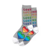 Hotsox Women's Rainbow Love Socks 1 Pair, Grey Heather, Women's 4-10 Shoe