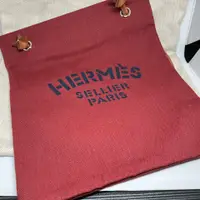 在飛比找PopChill優惠-[二手] 全新愛馬仕酒紅色帆布包飼料袋Hermes Alin