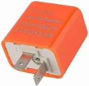 2-Pin Motorcycle Flasher Relay in Orange Waterproof Electronic LED Flasher Relay for Honda, for Kawasaki, for KTM