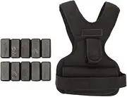 Fitness Accessories 0-22lb Track and Field Running Weighted Vest Sports Fitness Training Waterproof Sweat-Absorbent Weight-Bearing Vest Included Steel Plate (Color : Black, Size : 22lb)