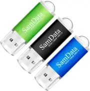 3 Pack 64GB USB Flash Drives 2.0 Thumb 64GB, Multicoloured 3*64GB