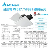 在飛比找蝦皮購物優惠-台達電 VFB21ABT2-F VFB17ABT-F 濾網型