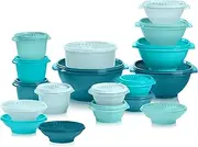 [Tupperware] Heritage Collection, New 36 Piece Food Storage Container Set in Vintage Green, Dishwasher Safe and BPA Free (18 containers, 18 lids)