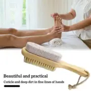 Wood Handle Pumice Stone Foot Cleanser Brushs Feet RemoveU Exfoliating Tool ~