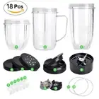 18PCS For Magic Bullet MB1001 250W Blenders Replacement Parts Cups Blade Lids