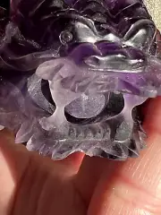 81mm Natural Amethyst Dragon Turtle with Moving Bead 217 grams Brazil Feng Shui