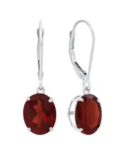 MaxColor 14K 5.50 ct. tw. Garnet Dangle Earrings