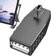 USB Car Converter,Female Socket Right Angle Auto Dongle | Auto Vehicle Adapter Powerful Automobile Charger Plug for Media Players Digital Cameras