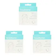 3PK Annabel Trends Spa Microfibre Headband Bath/Cosmetic Hair Band 60x8cm White
