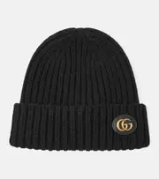 [Gucci] Gucci Double G wool and cashmere beanie UK 6 7/8 black
