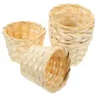 5 Pcs Bamboo and Wood Woven Basket Child Girl Small Baskets for Storage Pantry