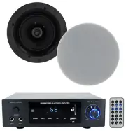 Rockville BLUAMP 150 Home Bluetooth Amplifier Receiver+2) Elite Ceiling Speakers