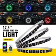4X17.5" LED RGB Wheel Ring Lights For Truck Car Rim Light Bluetooth APPControl F