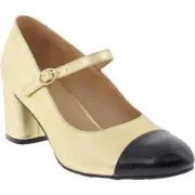 Naturalizer Womens Lovable Gold Mary Jane Heels Shoes 7 Wide (C,D,W) BHFO 4069