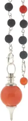 Pendulum Sephoroton w/Lava Beads - Carnelian