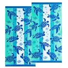 Renee Taylor 2 Pack Jacquard Velour Kids Beach Towel 75 x 150 cms Sealife Tur...