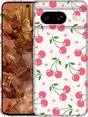 [SuzaCase] Back Case for Google Pixel 8 5G, Google Pixel 8 5G Case - Stylish Cherry Pink Pattern Design Printed Cute, Sleek Durable Hardshell Protective Designer Phone Case/Cover for Pixel 8