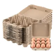 20 Pack Egg Cartons, Paper Pulp Square Egg Cartons Eggs, Egg Cartons Container Empty Egg Tray Pulp