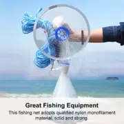 8ft-14ft Fishing Cast Net Quick Throw Mesh Nylon Drawstring Chain Bottom Spread