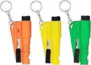 Family Pack of 3 Car Escape Emergency Keychains, 2-in-1 Seat Belt Cutter and Window Breaker