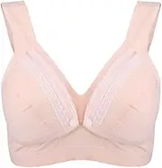 [Zerodis] Nursing Bra Women's Soft Cotton Breathable Nursing Bra for Pregnant Women Without Steel Rings, Khaki, M-Beige, Casual, Sporty