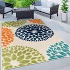 Rugshop Outdoor Rugs Brescia Modern Floral Circles Indoor Outdoor Rugs Patio Rug