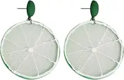 Girls Heart Earrings Cool Summer Lemon Earrings Feminine Personality Exaggerated Trendy Earrings 1 Pair Of Earrings Titanium Earring Posts