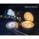 HENRY百貨USB原木LED燈座（七彩/暖/白）6cm實木彩色/LED發光底座/夜燈/鹽燈/展示品/收藏品