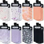 Binxus 16 PCS Leak Proof Empty Squeeze Pouches, Portable Travel Fluid Makeup Packing Bag Plastic Refillable Squeeze Pouches for Shampoo Conditioner Lotion Soap Hand Soap (Colorful)