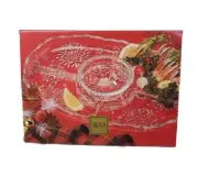 Mikasa Dish Crystal Snowflake Chip & Dip 15" Set #SA 960/560 Germany NEW in Box