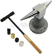 Large Mirror Finish Horn Anvil Steel doming dapping Chasing & 6 Part Hammer Tool