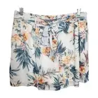 Fashion Nova 2X Flying Far Tropical Print Chiffon Shorts Belt Lined High Rise