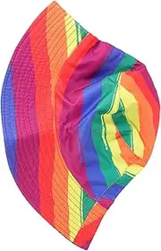 [Holibanna] Rainbow Colorblock Bucket Hat Wide Brim Sun Hat Uv Protection Pride Parade