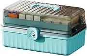 Portable 3 Storage Case First Aid ABS Pills Organizer Box For Portable Case Convenient Plastic With Portable Pills, Blue Large, 32 * 18 * 17.5